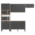 Cozinha Modulada Firenze FMT004 Avena Touch Grafito - Demóbile