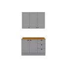 Cozinha Modulada Henn Americana 3 Peças (1Aéreo+1Balcão+1Complemento) CZ123 Cinza-Henn Cozinha Modulada Henn Americana 3 Peças (1Aéreo+1Balcão+1Complemento) CZ123 Cinza-Henn