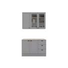 Cozinha Modulada Henn Americana 3 Peças (1Aéreo+1Balcão+1Complemento) CZ125 Cinza-Henn