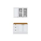 Cozinha Modulada Henn Americana 3 Peças (1Aéreo+1Balcão+1Complemento) CZ126 Branco-Henn