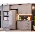 Cozinha Modulada Henn Americana 4 Peças (2Aéreos+1Balcão+1Paneleiro) s/Pia CZ150 Cinza-Henn