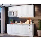 Cozinha Modulada Henn Americana 7 Peças (2 Aéreos + 2 Balcões + 1 Nicho + 2 Complementos ) CZ146 Branco-Henn