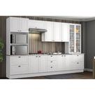 Cozinha Modulada Henn Americana 8 Peças (2 Armários + 2 Balcões + 2 Paneleiros + 2 Complementos) C8P01 Branco Cozinha Modulada Henn Americana 8 Peças (2 Armários + 2 Balcões + 2 Paneleiros + 2 Complementos) C8P01 Branco