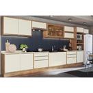 Cozinha Modulada Henn Americana Versalis 14 Peças (6Aéreos+4Balcões+1TorreQuente+3Complementos) C14P164 Freijo/Cinza Argila-Herval