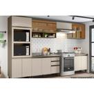 Cozinha Modulada Henn Connect 8 Peças (3 Armários + 2 Balcões + 1 Paneleiro + 2 Complementos) C8P13 Duna/Cristal