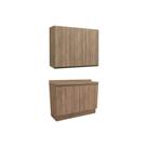 Cozinha Modulada Kappesberg Maxxi 3 Peças (1Aéreo+1Balcão+1Complemento) C3P10 Nogal/Nogal-Kappesberg