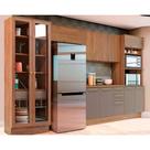 Cozinha Modulada Kappsberg Botanic Botanic 6 Peças (2Aéreos+1Balcão+2Paneleiros+1Complemento) M665 Nogueira/Fendi-Kappesberg
