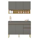 Cozinha Modulada Line Composição 6 Gris Freijó - Kits Paraná