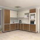 Cozinha Modulada Linea 538cm Torre Quente Paneleiro e Nichos