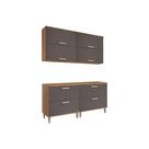 Cozinha Modulada MGM Bella 4 Peças (2Aéreos+2Balcões) 160cm Freijo/Titanium-MGM