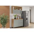 Cozinha Modulada Nesher Marquesa 2 Peças (1Aéreo+1Balcão) C2P29 Nature/Verde-Nesher