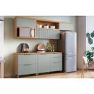 Cozinha Modulada Nesher Marquesa 5 Peças (3 Aéreos + 2 Balcões) Nature/Verde-Nesher