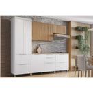 Cozinha Modulada Nesher Marquesa Rainha e 5 Peças (2Aéreos+2Balcões+1Paneleiro) C5P110 Nature/Branco-Nesher