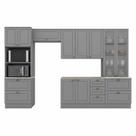 Cozinha Modulada Nova York 5 Peças com Cristaleira Cinza HP Henn