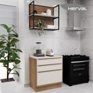 Cozinha Modulada Pequena com Tampo Herval Ten, 3 peças, 100% MDF, 80 cm Cozinha Modulada Pequena com Tampo Herval Ten, 3 peças, 100% MDF, 80 cm