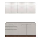 Cozinha Modulada Pequena Herval Amsterdam, 4 Peças, Off White e Avelã, sem tampo