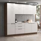 Cozinha Modulada Pequena Herval Amsterdam, 5 Peças, Off White e Avelã, sem tampo Cozinha Modulada Pequena Herval Amsterdam, 5 Peças, Off White e Avelã, sem tampo