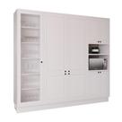 Cozinha Modulada Pequena Herval Viana, 4 Peças, Branco Ártico, com Vidro Cozinha Modulada Pequena Herval Viana, 4 Peças, Branco Ártico, com Vidro