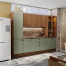Cozinha Modulada Pixel Kappesberg 100% MDP Canela/Verde Frevo/Canela 280cm