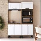 Cozinha Modulada Provençal 4 Peças Balcão, Tampo, Armário Basculante e Torre Quente