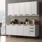 Cozinha Modulada Provençal Americana 6 Peças 2,00m 100% MDF Phoenix Móvel na Caixa