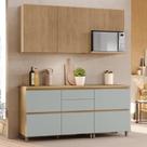 Cozinha Modulada Rainha Nesher Ripada MDF Com 4 Peças Nature Verde Cozinha Modulada Rainha Nesher Ripada MDF Com 4 Peças Nature Verde