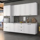 Cozinha Modulada Suspensa 271,5cm 5 peças 11 Portas 5 Gavetas Americana Henn - Branco/Calcare Cozinha Modulada Suspensa 271,5cm 5 peças 11 Portas 5 Gavetas Americana Henn - Branco/Calcare