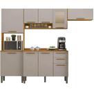 Cozinha New Valencia Reflecta Completa 9 Portas 2 Gavetas Salleto Cor Cinamomo Off White Cozinha New Valencia Reflecta Completa 9 Portas 2 Gavetas Salleto Cor Cinamomo Off White
