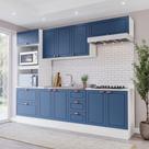 Cozinha Pérola com Rodapé 5 Peças Torre Quente Aéreo 3 Portas Balcão 120 Balcão 80 e Basculante Yesc