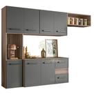 Cozinha Suspensa 180 cm 7 Portas Fly Carv Nat Chumbo NC1 - EHD
