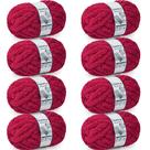 Cozyful Fio Chunky 10 Jumbo Chenille 8 Novelos Vermelho Cereja