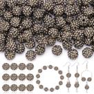 Craft Bead TINKRSTUFF 10 mm, miçangas de strass, cinza, 120 unidades Craft Bead TINKRSTUFF 10 mm, miçangas de strass, cinza, 120 unidades