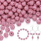 Craft Beads TINKRSTUFF 10 mm, strass rosa, 100 unidades