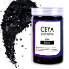 Craft Glitter Ceya Black Chunky Fine 680 ml a granel