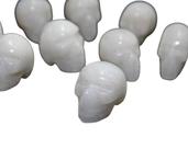 Cranio Não Pingente Pedra Quartzo Leitoso Esculpido Natural