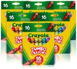 Crayola Jumbo Crayons Bulk 6 conjuntos de 16 para bebês e crianças