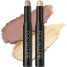 Cream Eyeshadow Stick FOCALLURE Brightener à prova d'água, 2 unidades