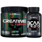 Creatina 150g Turbo + Bcaa 2400mg 100 Caps Black Skull