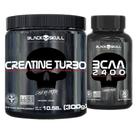 Creatina 300g Turbo + Bcaa 30 Caps 2400mg Black Skull