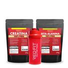 Creatina Monohidratada 250g Beta-Alanina 250g - 100% Pura Importada - Red Fit Nutrition