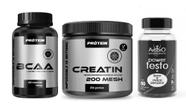 Creatina Protein 250g + BCAA 6.1.1 - 120cáps. + Testo Power kit