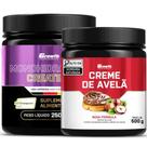 Creatina Pura 250g Creapure + Creme Avelã Fit 500g Growth