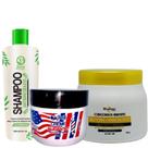 Creme Alisante Black 300g + Shampoo Antirresíduos 300ml + Condicionador Aminoácidos 500g Mairibel