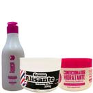 Creme Alisante White 300g Juca + Shampoo Neutralizante 300ml Juzy + Condicionador 300g Juzy