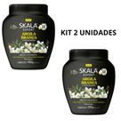 Creme Capilar Skala Argila Branca 1KG - Kit 2 Unidades Hidratação Brilho e Movimento Óleo Jasmin