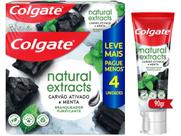 Creme Dental Colgate Natural Extracts Carvão Ativado e Menta 4 unid 90g