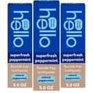 Creme dental hello Superfresh Peppermint sem flúor 425 ml