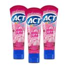 Creme Dental Infantil ACT Kids Bubble Gum 3x130g Anticárie