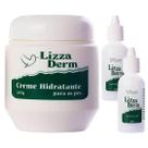 Creme Hidratante para os Pés Lizza Derm + 2 Loção Lizza Derm