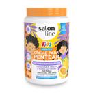 Creme Para Pentear Kids Cachos Crespos Ondulados Definidos Hidratação Antifrizz Cabelos Tratados Brilho Maracujá Salon Line 1Kg